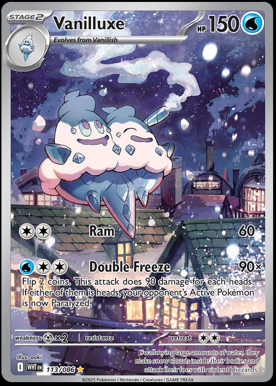 Vanilluxe (113/86) Scarlet and Violet White Flare Illustration Rare Pokemon Card TCG