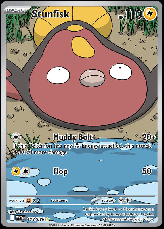 Stunfisk (118/86) Scarlet and Violet White Flare Illustration Rare Pokemon Card TCG