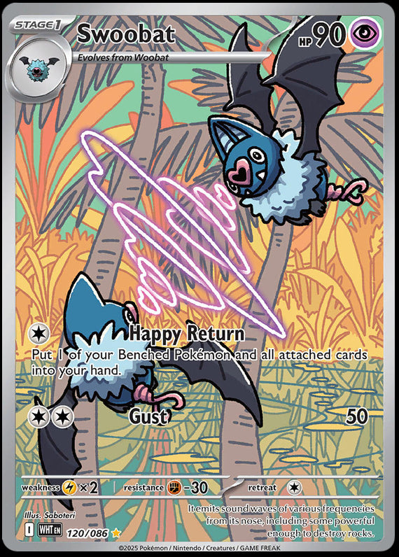 Swoobat (120/86) Scarlet and Violet White Flare Illustration Rare Pokemon Card TCG