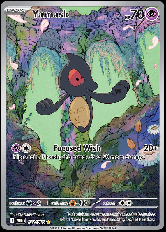 Yamask (122/86) Scarlet and Violet White Flare Illustration Rare Pokemon Card TCG