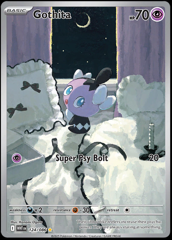 Gothita (124/86) Scarlet and Violet White Flare Illustration Rare Pokemon Card TCG