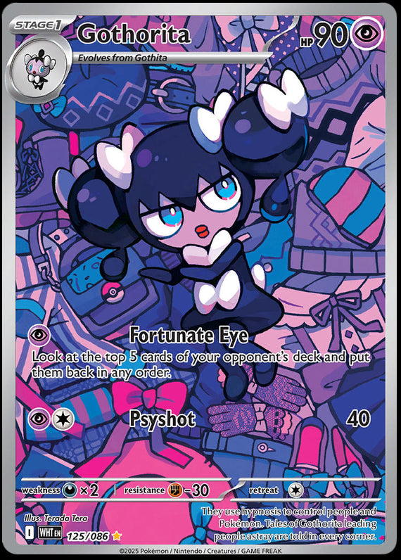 Gothorita (125/86) Scarlet and Violet White Flare Illustration Rare Pokemon Card TCG