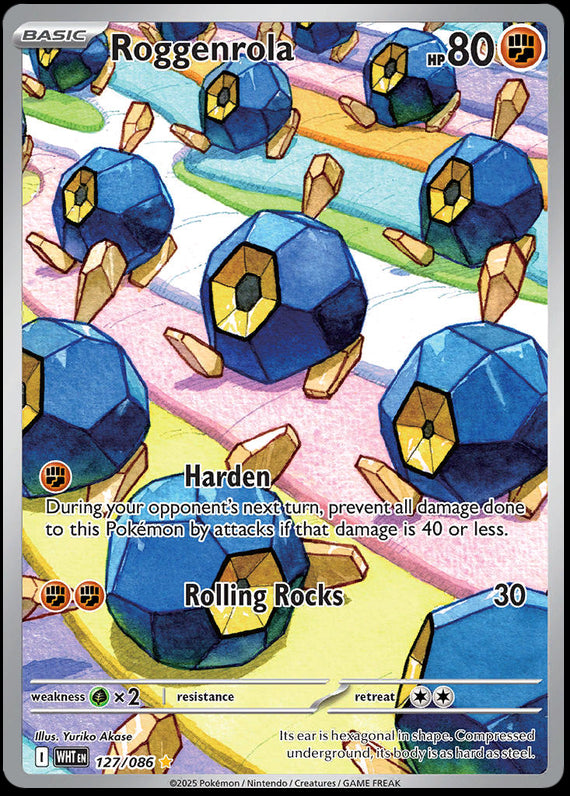 Roggenrola (127/86) Scarlet and Violet White Flare Illustration Rare Pokemon Card TCG