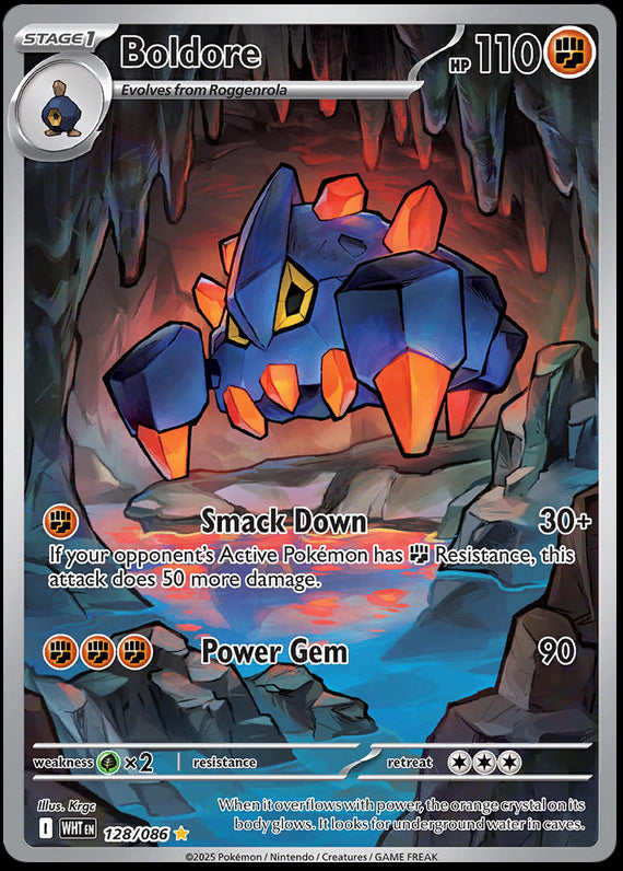Boldore (128/86) Scarlet and Violet White Flare Illustration Rare Pokemon Card TCG