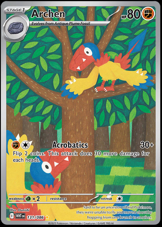 Archen (131/86) Scarlet and Violet White Flare Illustration Rare Pokemon Card TCG