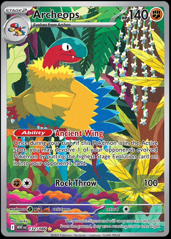 Archeops (132/86) Scarlet and Violet White Flare Illustration Rare Pokemon Card TCG