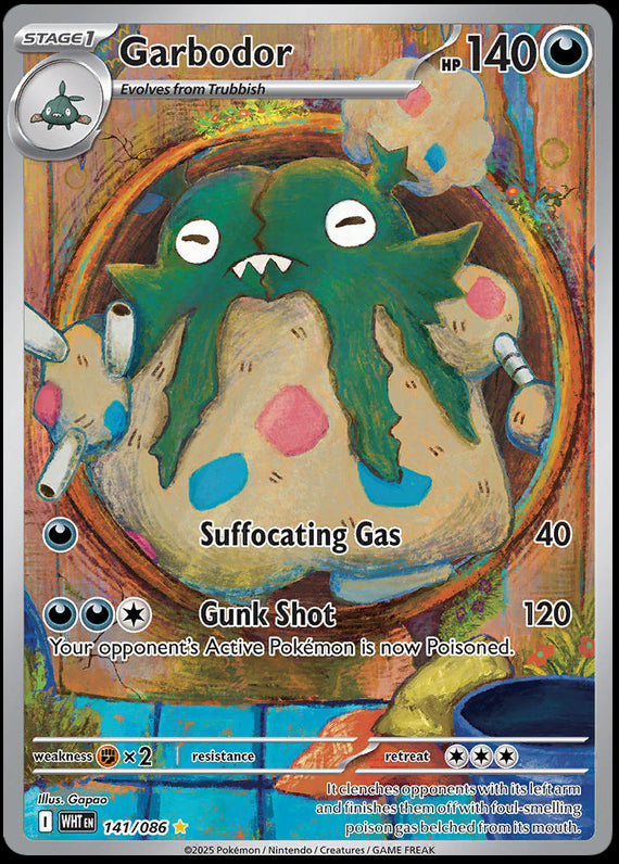 Garbodor (141/86) Scarlet and Violet White Flare Illustration Rare Pokemon Card TCG