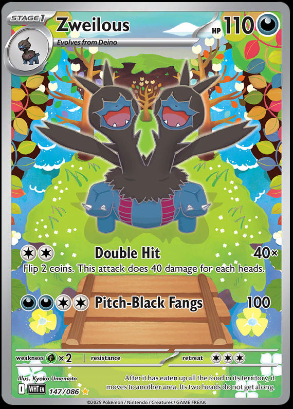 Zweilous (147/86) Scarlet and Violet White Flare Illustration Rare Pokemon Card TCG