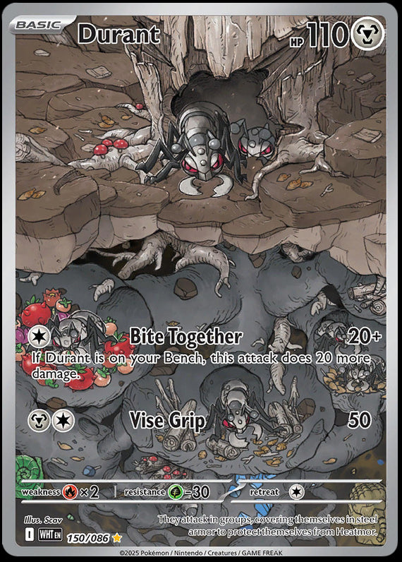 Durant (150/86) Scarlet and Violet White Flare Illustration Rare Pokemon Card TCG