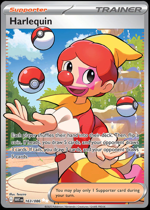 Harlequin (163/86) Scarlet and Violet White Flare Ultra Rare Pokemon Card TCG