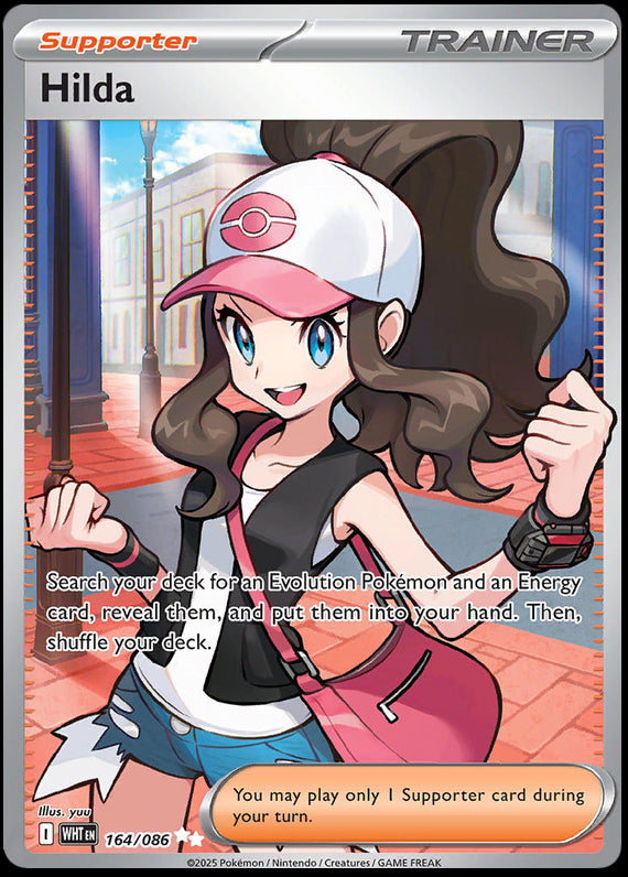 Hilda (164/86) Scarlet and Violet White Flare Ultra Rare Pokemon Card TCG