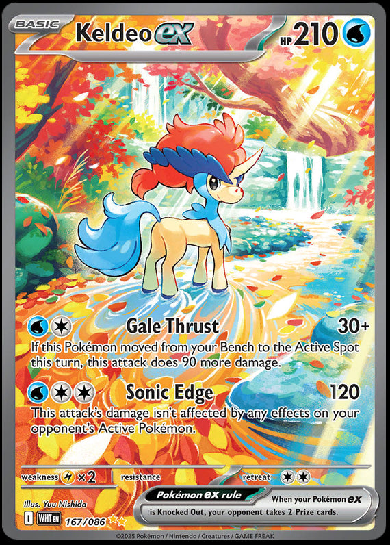 Keldeo ex (167/86) Scarlet and Violet White Flare Special Illustration Rare Pokemon Card TCG