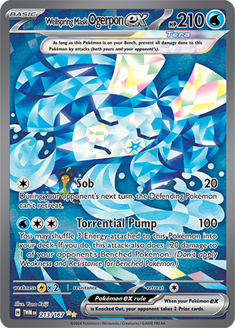 Wellspring Mask Ogerpon ex 213/167 SV Twilight Masquerade Special Illustration Rare Pokemon Card TCG Near Mint