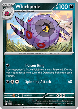 Whirlipede 116/167 SV Twilight Masquerade Common Pokemon Card TCG Near Mint