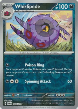 Whirlipede 116/167 SV Twilight Masquerade Reverse Holo Common Pokemon Card TCG Near Mint