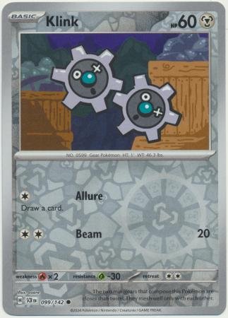 Klink (99/142) SV Stellar Crown Reverse Holo Common Pokemon Card TCG – Kawaii Collector