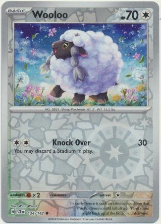 Wooloo (124/142) SV Stellar Crown Reverse Holo Common Pokemon Card TCG – Kawaii Collector