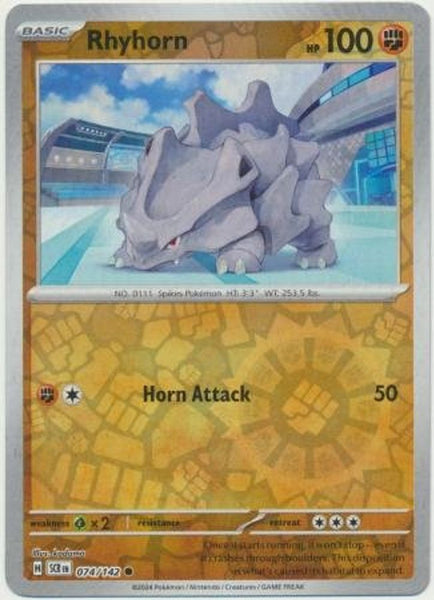 Rhyhorn (74/142) SV Stellar Crown Reverse Holo Common Pokemon Card TCG – Kawaii Collector