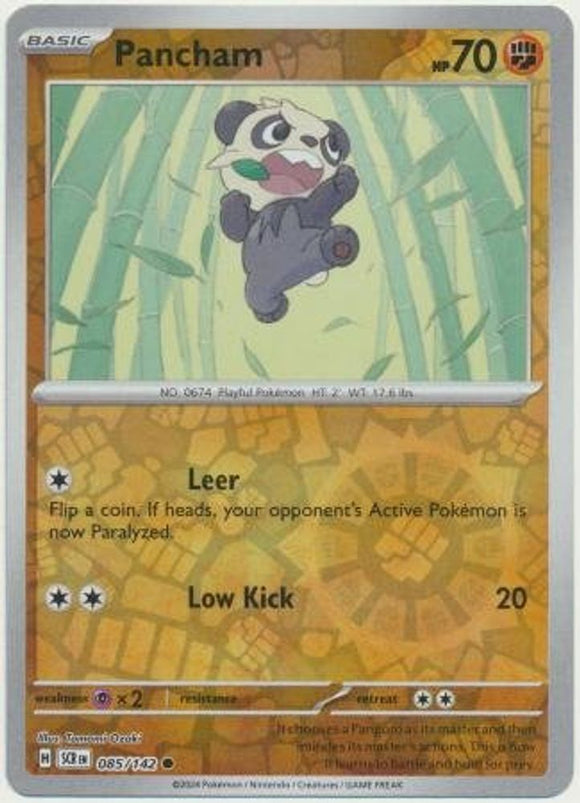 pokemon pancham card Pancham (85/142) SV Stellar Crown Reverse Holo Common Pokemon Card TCG – Kawaii Collector