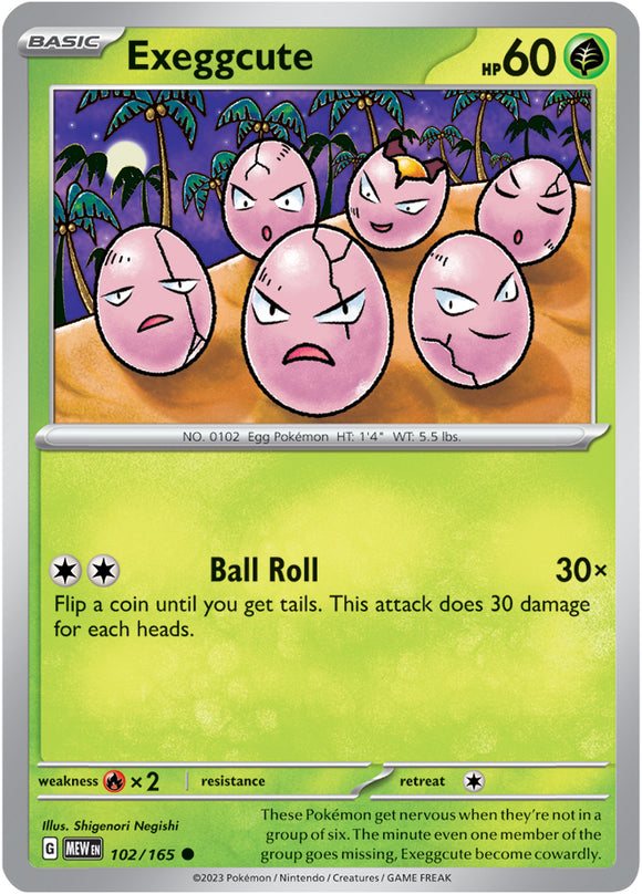 Exeggcute 102/165 SV 151 Set Common Pokemon Card TCG Near Mint