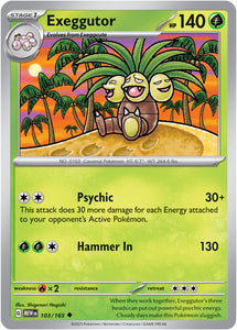 Exeggutor 103/165 SV 151 Set Uncommon Pokemon Card TCG Near Mint