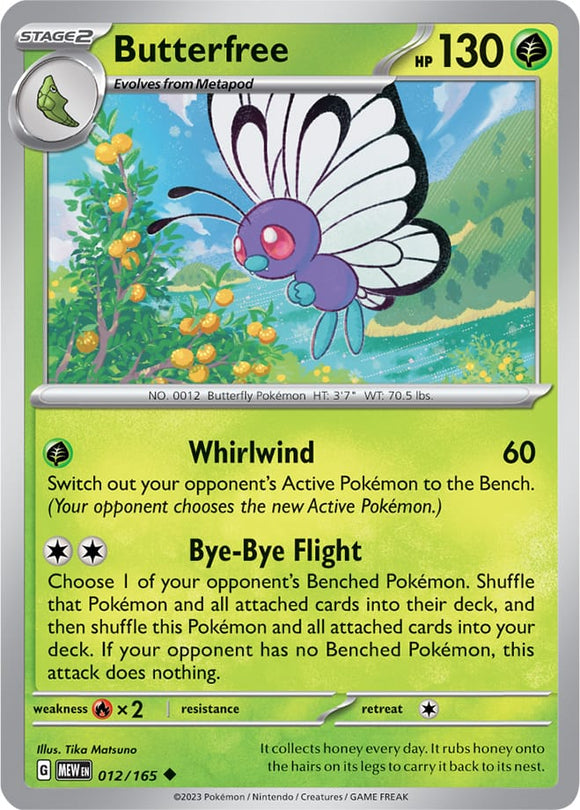 Butterfree 012/165 SV 151 Set Uncommon Pokemon Card TCG Near Mint