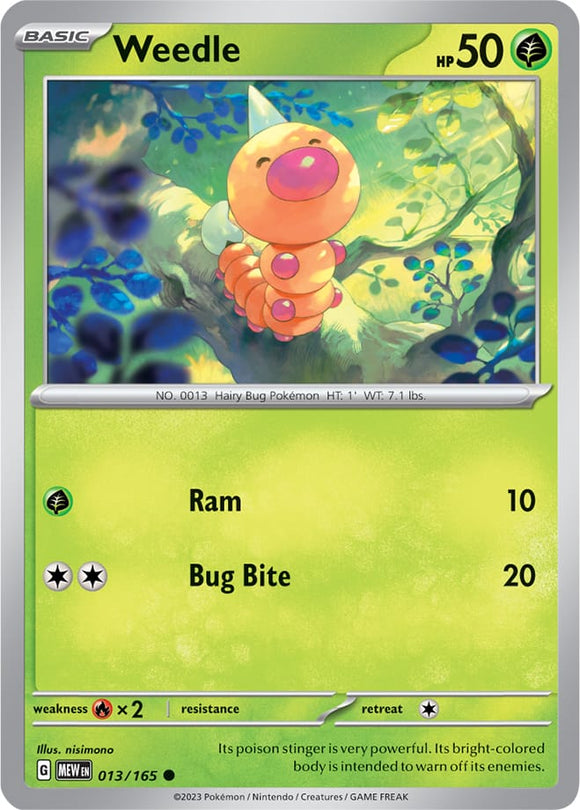 Weedle 013/165 SV 151 Set Common Pokemon Card TCG Near Mint