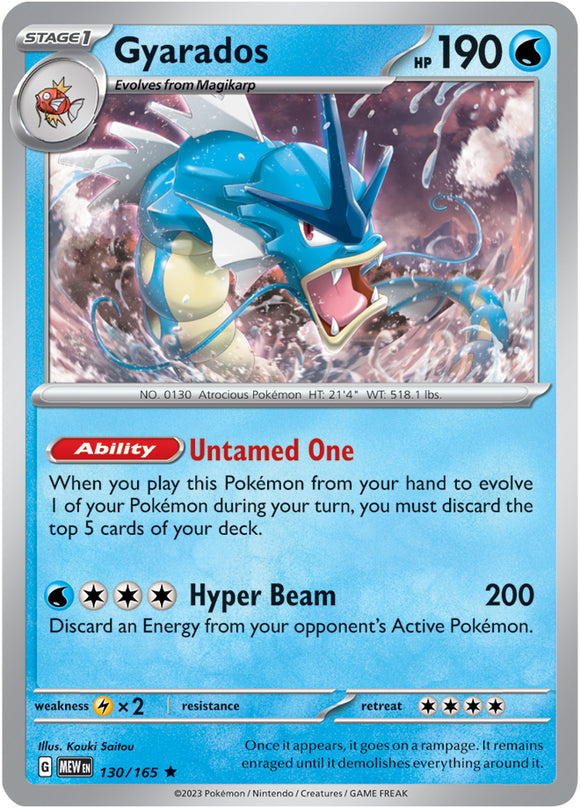 Gyarados 130/165 SV 151 Set Holo Rare Pokemon Card TCG Near Mint