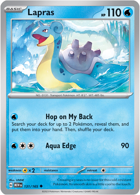 Lapras 131/165 SV 151 Set Uncommon Pokemon Card TCG Near Mint