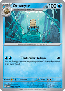 Omanyte 138/165 SV 151 Set Uncommon Pokemon Card TCG Near Mint