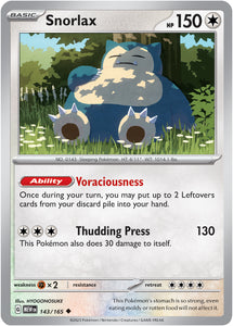 Snorlax 143/165 SV 151 Set Uncommon Pokemon Card TCG Near Mint