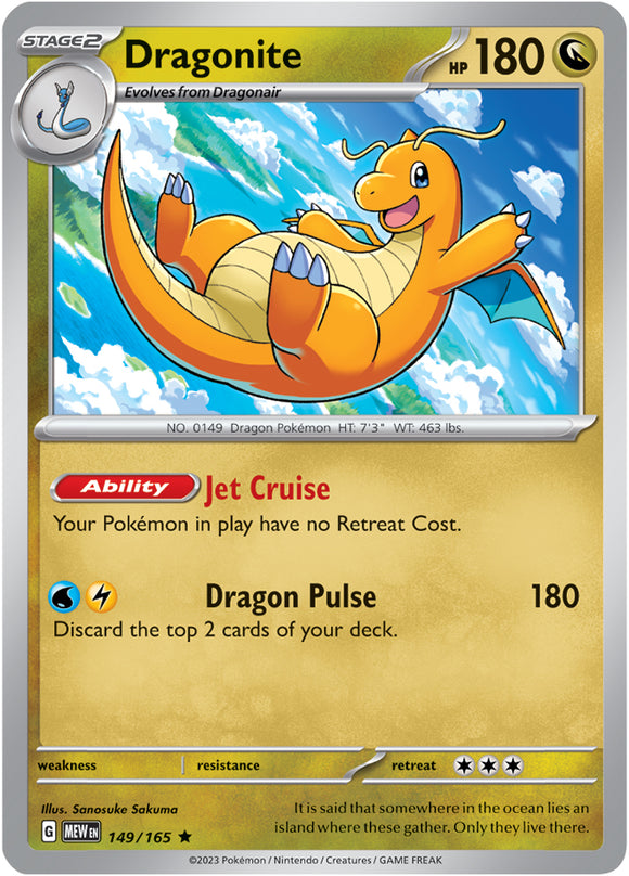 Dragonite 149/165 SV 151 Set Holo Rare Pokemon Card TCG Kawaii Collector Dragonite 149/165 SV 151 Set Holo Rare Pokemon Card TCG Kawaii Collector