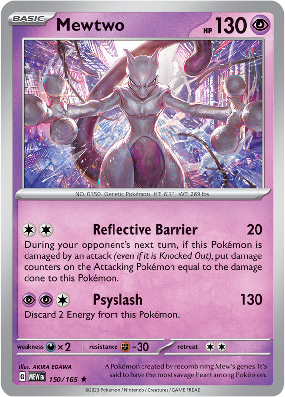 Mewtwo 150/165 SV 151 Set Holo Rare Pokemon Card TCG Kawaii Collector Mewtwo 150/165 SV 151 Set Holo Rare Pokemon Card TCG Kawaii Collector