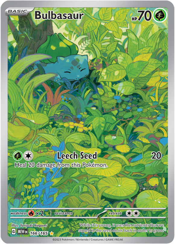 Bulbasaur 166/165 SV 151 Set Full Art Illustration Rare Pokemon Card TCG Near Mint