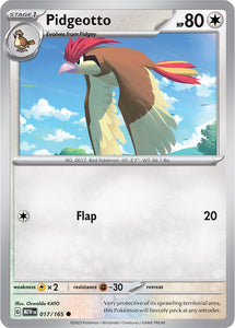 Pidgeotto 017/165 SV 151 Set Common Pokemon Card TCG Near Mint