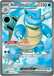 Blastoise ex 184/165 SV 151 Set Full Art Ultra Rare Pokemon Card TCG Near Mint