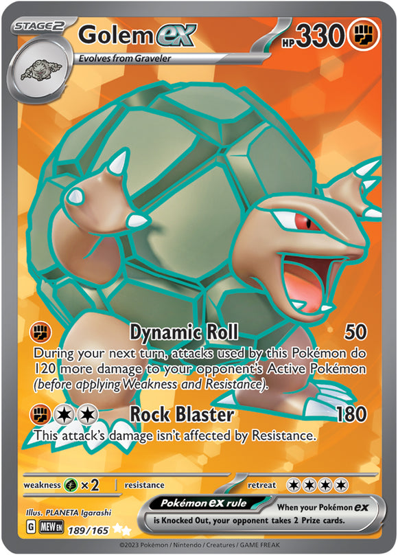Golem ex 189/165 SV 151 Set Full Art Ultra Rare Pokemon Card TCG Kawaii Collector Golem ex 189/165 SV 151 Set Full Art Ultra Rare Pokemon Card TCG Kawaii Collector