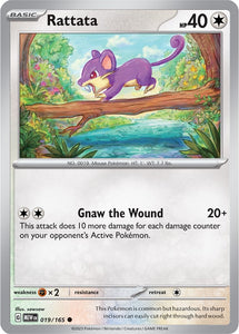 Rattata 019/165 SV 151 Set Common Pokemon Card TCG Near Mint