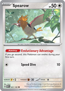 Spearow 021/165 SV 151 Set Common Pokemon Card TCG Near Mint