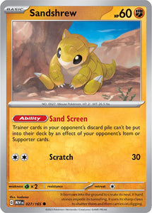 Sandshrew 027/165 SV 151 Set Common Pokemon Card TCG Near Mint