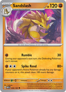 Sandslash 028/165 SV 151 Set Uncommon Pokemon Card TCG Near Mint