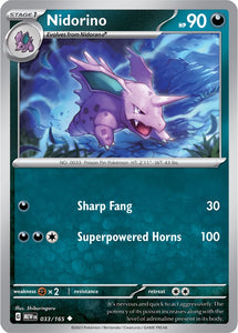 Nidorino 033/165 SV 151 Set Uncommon Pokemon Card TCG Near Mint