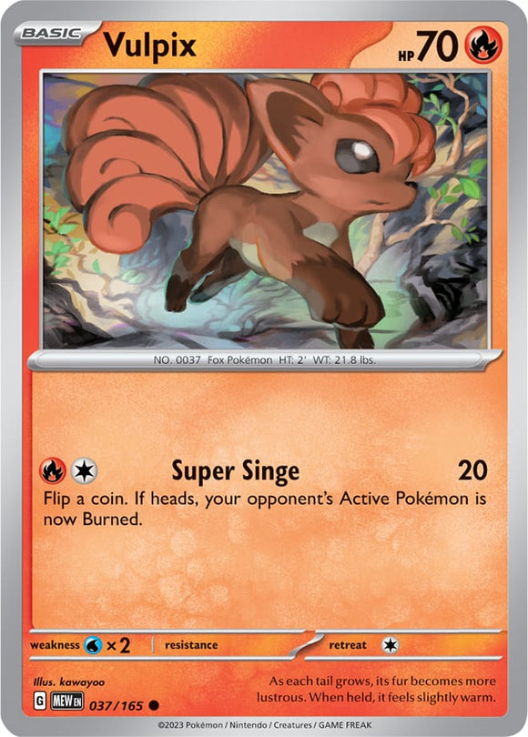 Vulpix 037/165 SV 151 Set Common Pokemon Card TCG Near Mint