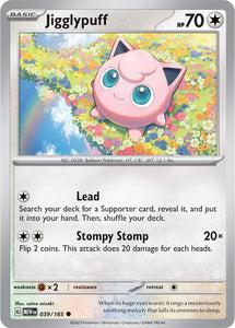 Jigglypuff 039/165 SV 151 Set Common Pokemon Card TCG Near Mint