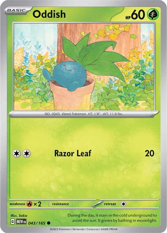 Oddish 043/165 SV 151 Set Common Pokemon Card TCG Near Mint