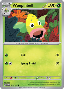 Weepinbell 070/165 SV 151 Set Common Pokemon Card TCG Near Mint