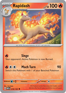 Rapidash 078/165 SV 151 Set Uncommon Pokemon Card TCG Near Mint