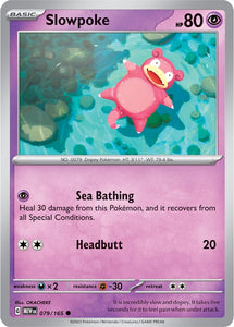 Slowpoke 079/165 SV 151 Set Common Pokemon Card TCG Near Mint