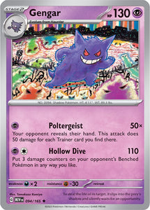 Gengar 094/165 SV 151 Set Holo Rare Pokemon Card TCG Near Mint