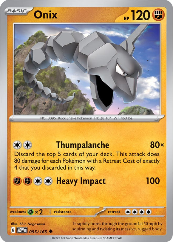 Onix 095/165 SV 151 Set Uncommon Pokemon Card TCG Near Mint